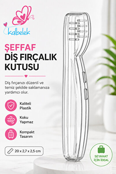 Kalbelek Şeffaf Diş Fırçalık Kutusu – Seyahat Tipi Diş Fırçası Kabı, Taşınabi...