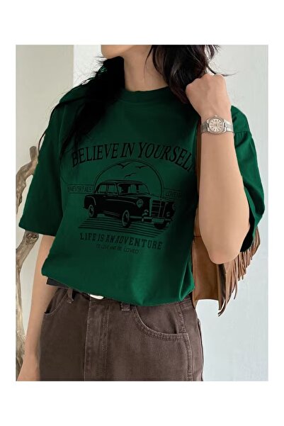ZİYMO Believe in Yourself Printed Oversize T-Shirt