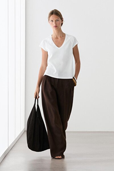 Massimo Dutti %100 merserize pamuklu t-shirt