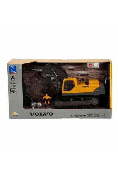 New Ray Excavator cu lumini, sunete si figurina, New Ray, Volvo, 1:32