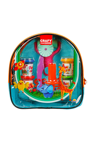CRAFY Set de modelare din plastilina cu rucsac, Crafy, Portocaliu-Bleu