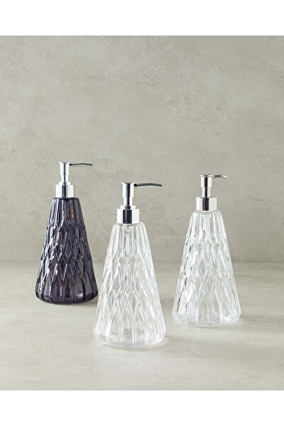 English Home Valeria Cam Banyo Sıvı Sabunluk 10x22 cm Şeffaf SILVER