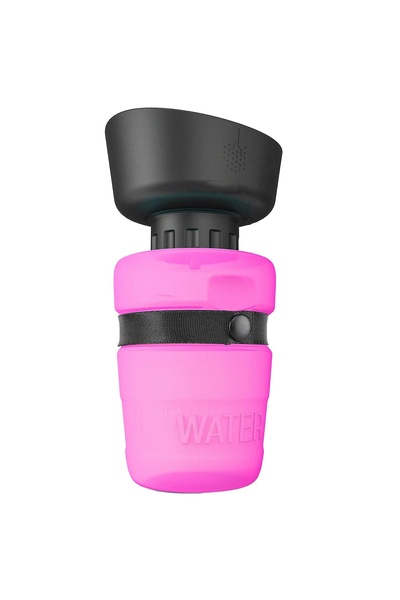 E-ANAMAG Μπουκάλι νερού για σκύλους, Σιλικόνη, 520 ml, ροζ