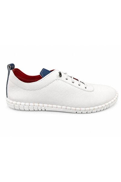 PAPUCUMUN DÜNYASI Women's Genuine Leather Flexible Lace-Up Perforated Ballet ...