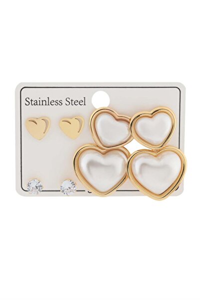 Bozhi Ring Stainless Steel Gold Minimal Elegance Set Earrings Stylish Gift