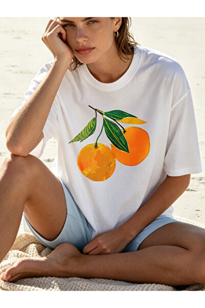 Fleck Womens T Shirts Citrus Fruit Print Casual Summer Style
