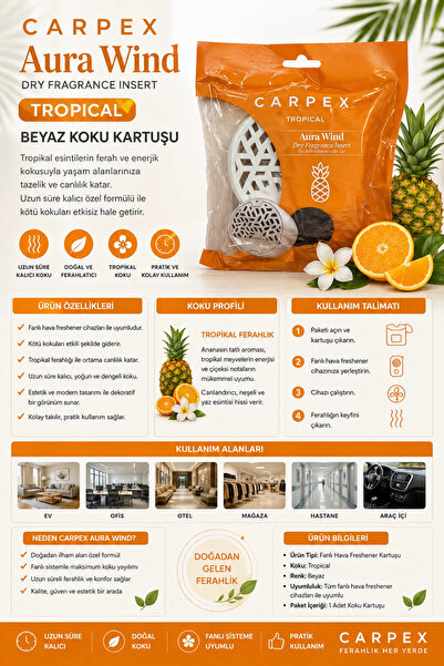 Carpex Aura Wind Beyaz Tropical Koku Kartuşu