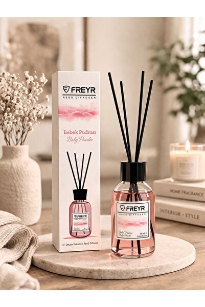 FREYR Oda ve Oto Kokusu Pudra Premium Seti - 1 LT Yedek Dolum Likiti + 100ml Çubuklu + 8ml Araç Kokusu