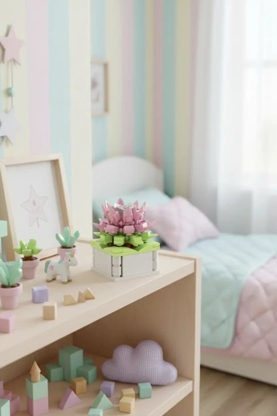 Miniso Lisanslı Sukulent Yapı Oyuncak Seti – Çiçeklerin Dili Love Song Of Her...