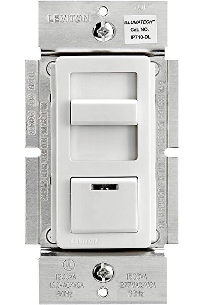 Leviton مفتاح إضاءة قابل للتعتيم من IllumaTech لـ 0-10V LED، متوافق مع محولات...