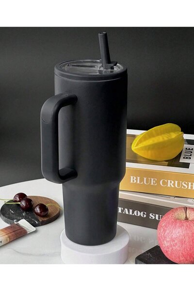 Global Dünya Gümrük 40oz 1200ml Kulplu Çelik Termos Bardak Sızdırmaz Katlanab...