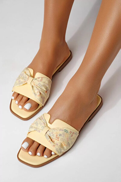 Zaira Papuci dama galbeni din piele ecologica intoarsa Valeria #25059 - 40