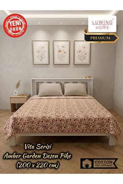 LUWİNO HOME Διπλό κάλυμμα κρεβατιού, 100% βαμβάκι, Σειρά Vita, 200 x 220 εκ.