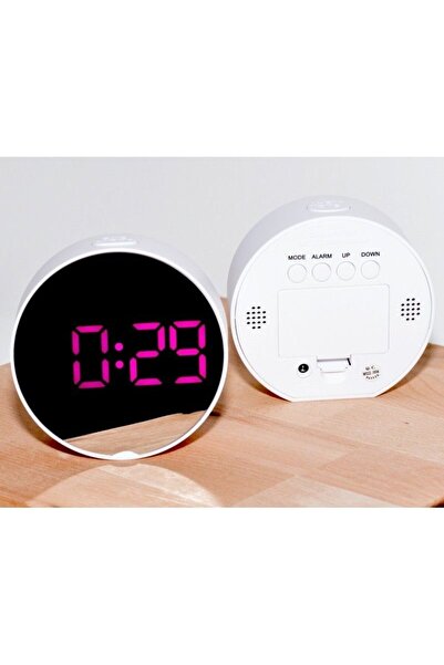 Stef's Cat Ceas Led Mov DT-6505 Rotund Oglinda,