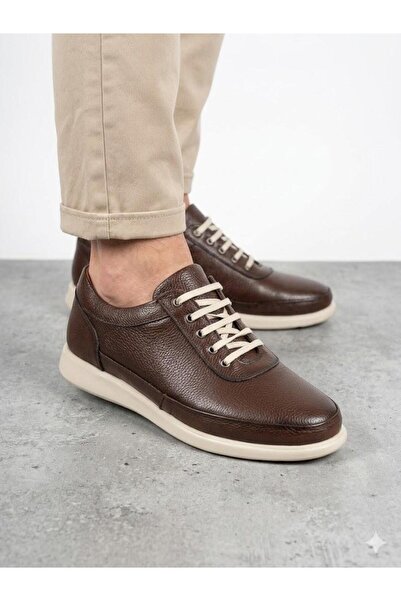 Lütfi Men's Genuine Leather Orthopedic Sole Casual Sneaker Shoes