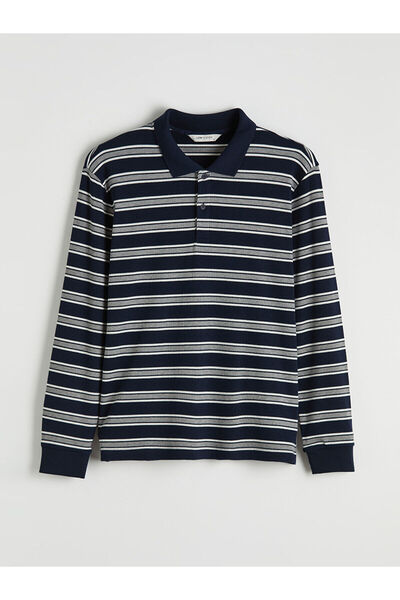 LC Waikiki Peak New Season Polo Neck Striped Men's T-Shirt