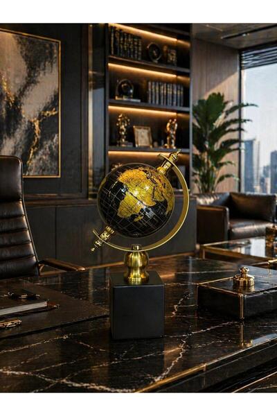Sleep Nova Lux Gold Dünya Küresi Dekoratif Ofis Masa Aksesuarı | Modern Şık A...