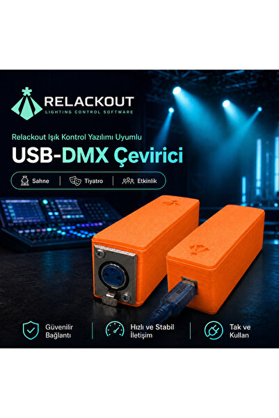relackout USB-DMX Çevirici, Sahne ve Tiyatro Işık Kontrolü için, Bilgisayarda...