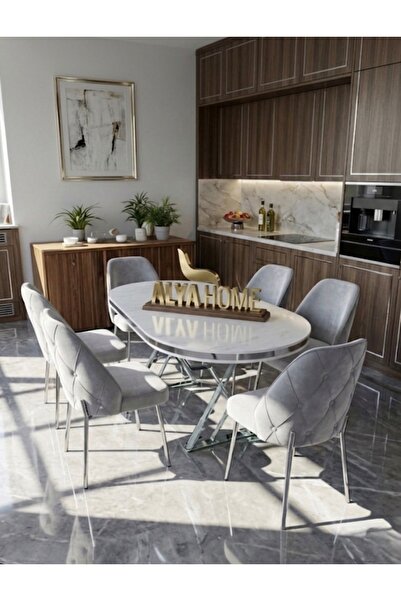 Allya Furniture Yemek Masa Sandalye Takımı (6 ADET SANDALYE)