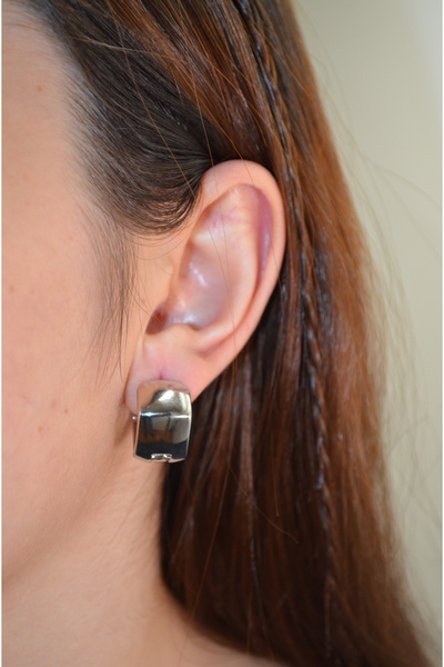 shop Square Silver Color Earrings