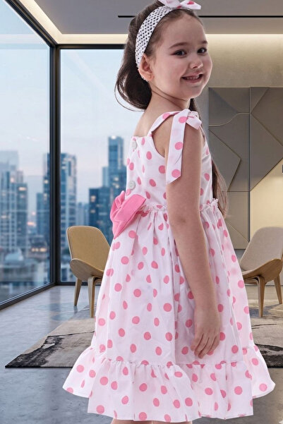tny kids collection Girl's polka dot cotton ruffle sundress