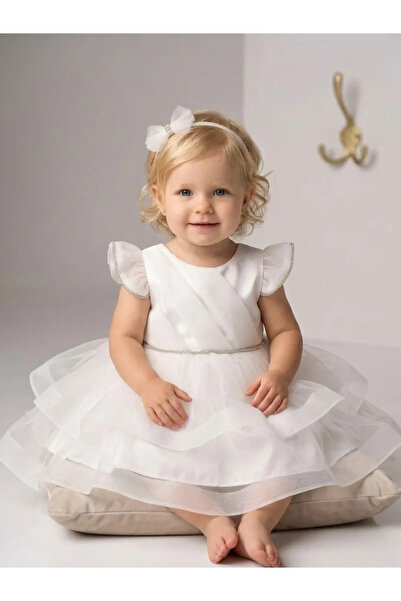 Ugly Duck Pri̇ncess Candy Stone-Embellished Evening Dress for Ages 6-24 - Ecru