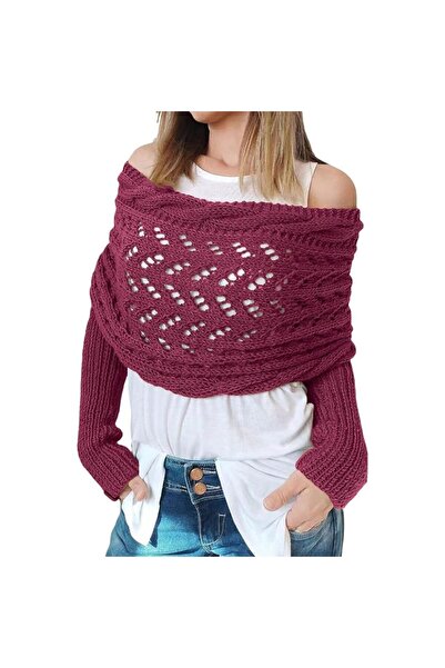 unbranded Knitted shawl with sleeves KNITKA purple, elegant and comfortable, ...