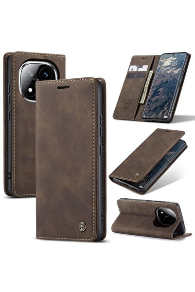 Caseme 013 Retro Θήκη Βιβλίο Coffee (Xiaomi Redmi Note 14 Pro 5G/Poco X7 5G)