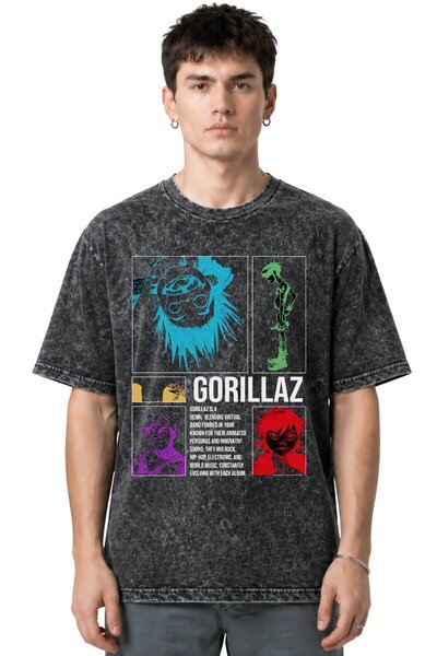 SEVBANO Μπλουζάκι Gorillaz Rock Metal Music Group με μπροστινή στάμπα Unisex ...