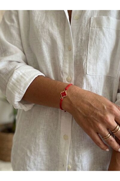 NevoAccessory Miyuki Louis Bileklik Kırmızı İp Ayarlanabilir Bileklik