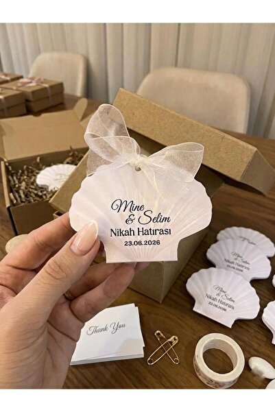 ZaiStudio Kişiye Özel Kurdeleli, İnci Detaylı Nikah Kına Düğün Şekerlemeli He...