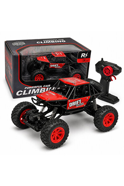 DİE CAST METAL Uzaktan Kumandalı Off-Road Tırmanma Arabası Kırmızı Siyah Drif...