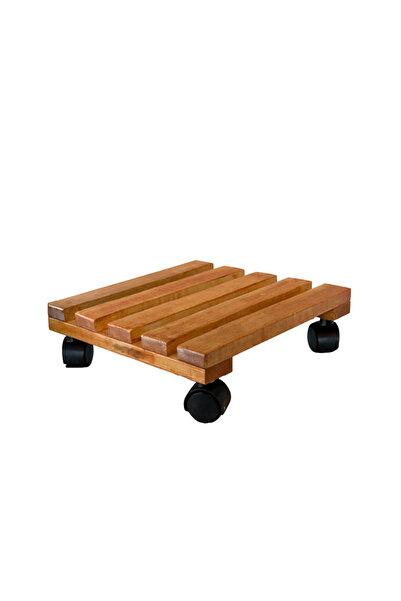 Bakasana Doğal Ahşap Tekerlekli Damacana, Saksı ve Tüp Altlığı - Çok Amaçlı D...
