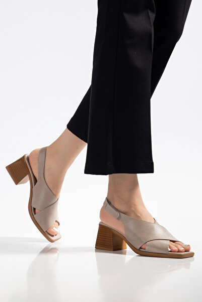 Elile Shoes Hakiki Deri 34-35-41-42 Numara Topuklu Sandalet