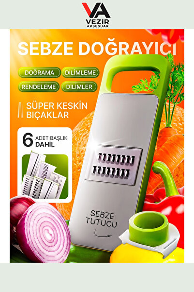BUFFER®PX Profesyonel Mutfak Doğrayıcı | 7 Aparatlı Rende & Dilimleyici Set