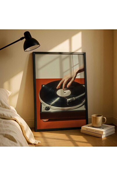 NinaStore Retro Plak Çalar Sanat Baskısı - Vinil Duvar Sanatı - Vintage Müzik...