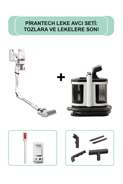 PiranTech ES-330 PRO Kablosuz Dikey Süpürge & V22C Koltuk ve Halı Yıkama Maki...