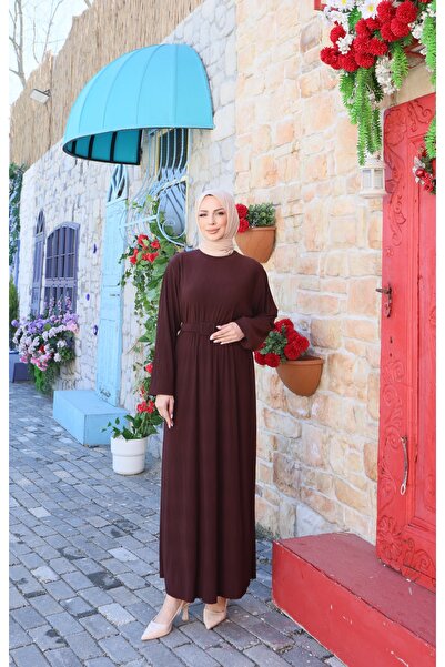 NİSUM MODA Rochie Sandy cu curea și detalii texturate