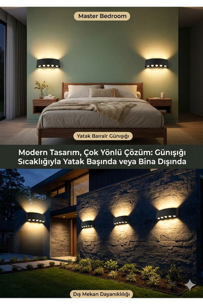 ÖZEMEK Dekoratif Çift Yönlü Aplik Armatür 3000k GÜNIŞIĞI 220V 5X2 HAİTİ İÇ VE...