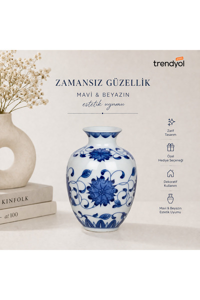 betonıque stone Bleu Blanc Vazo (12 CM)