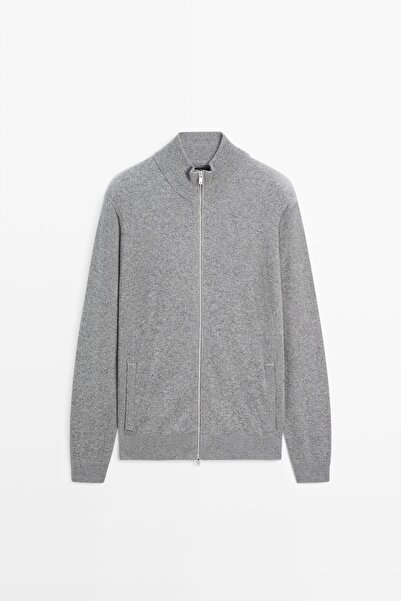 Massimo Dutti %100 kaşmir fermuarlı triko hırka