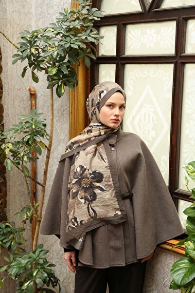 ENRİCO FERRİ Allure Lily Pattern Shawl - Mink