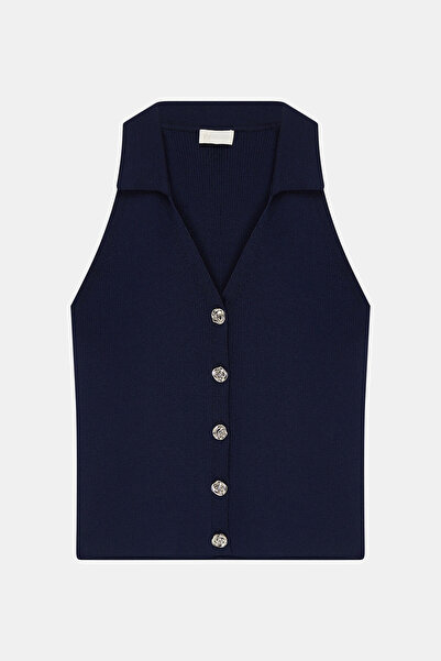 W Collection LACİVERT KOLSUZ TRİKO