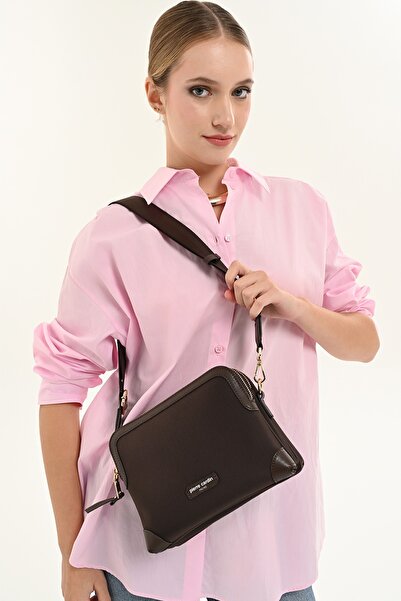 Pierre Cardin Women's Coffee Imperteks Adjustable Strap Shoulder Bag