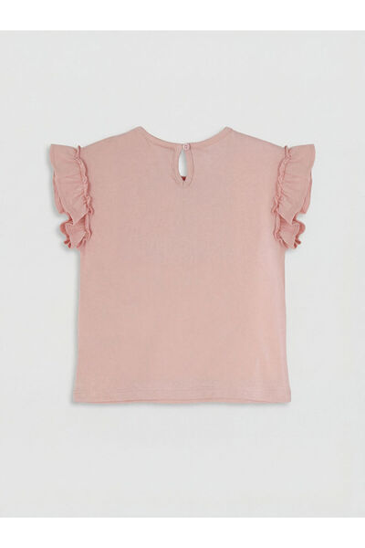 LC Waikiki Crew neck embroidered ruffle baby girl t-shirt