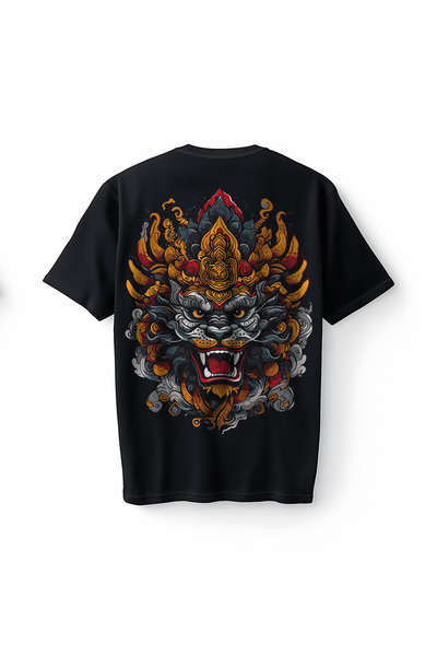 Bumeta Asian Guardian Lion Head Beast Oversize Unisex T-Shirt T-Shirt
