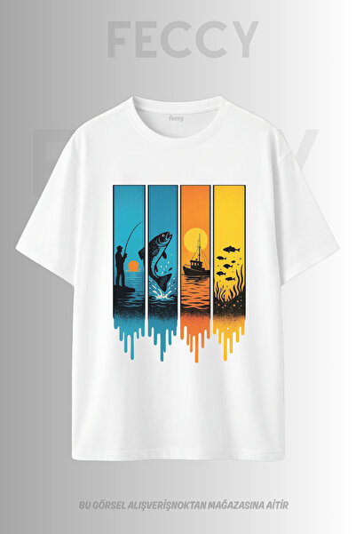 FECCY Tricou unisex supradimensionat cu imprimeu premium cu tematică Hunter T...