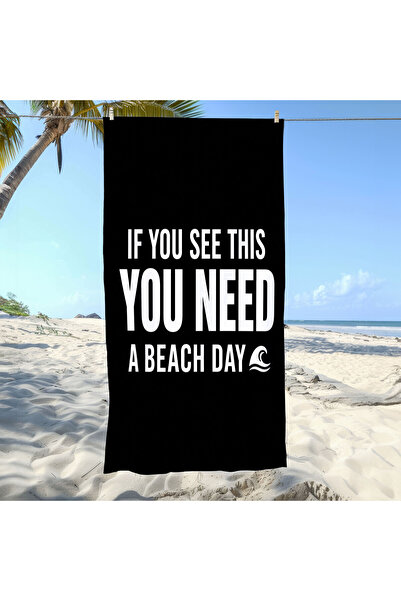 Piloji Black Design Beach Towel Quick Drying Cotton Sea Pool Towel 75X150 cm ...