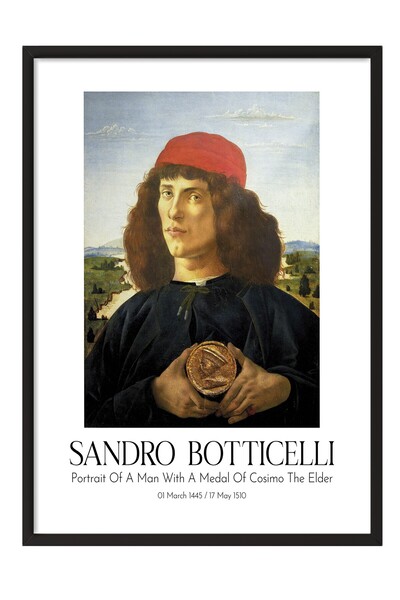 Postifull Sandro Botticelli, Slika sa crnim okvirom, Serija umetnosti BR:110757