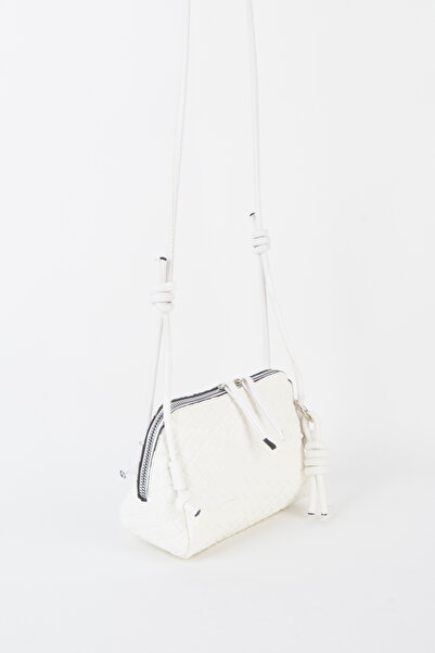 Vivaq Women's Nazen White Knitted Design Faux Leather Small Size Zipper and H...